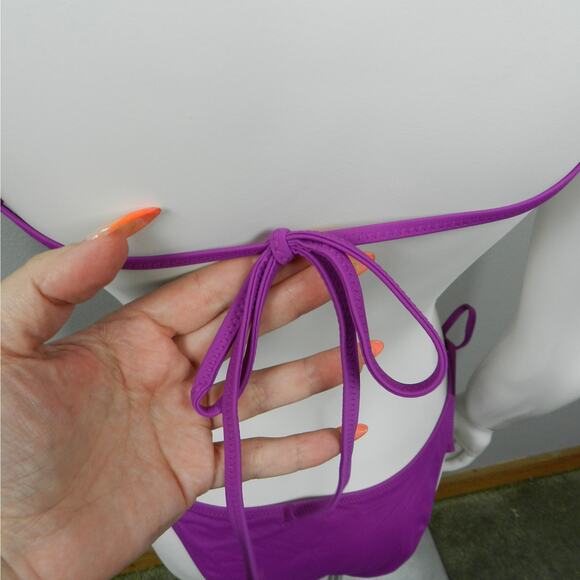 PacSun LA Hearts Bikini Swimsuit Size M Magenta Purple String Beach Vacation - Picture 8 of 11